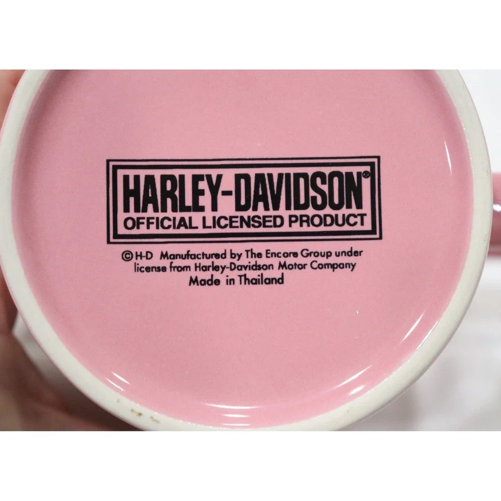 Harley-Davidson Pink and White Sparkled Textured Flames Coffee Mug - Picture 8 of 10